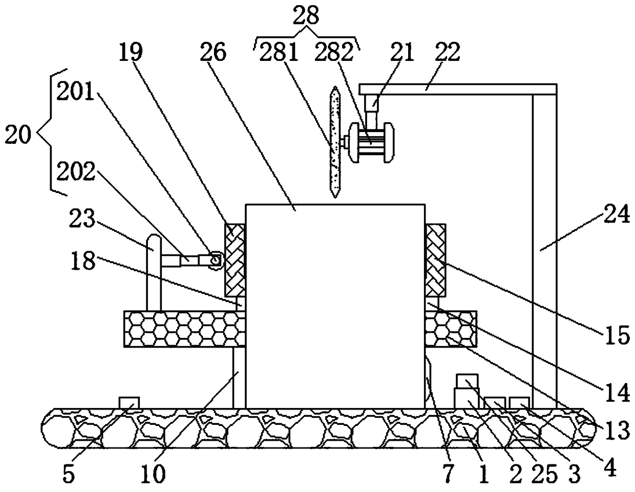 New material cutting device with protection function