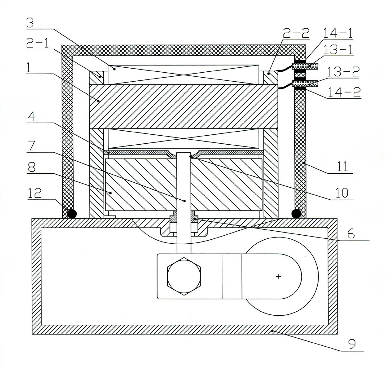 Low return difference structure for vertical rotor gas solenoid valve