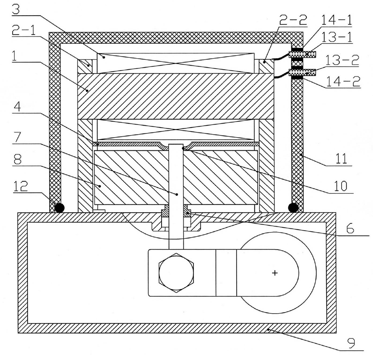 Low return difference structure for vertical rotor gas solenoid valve