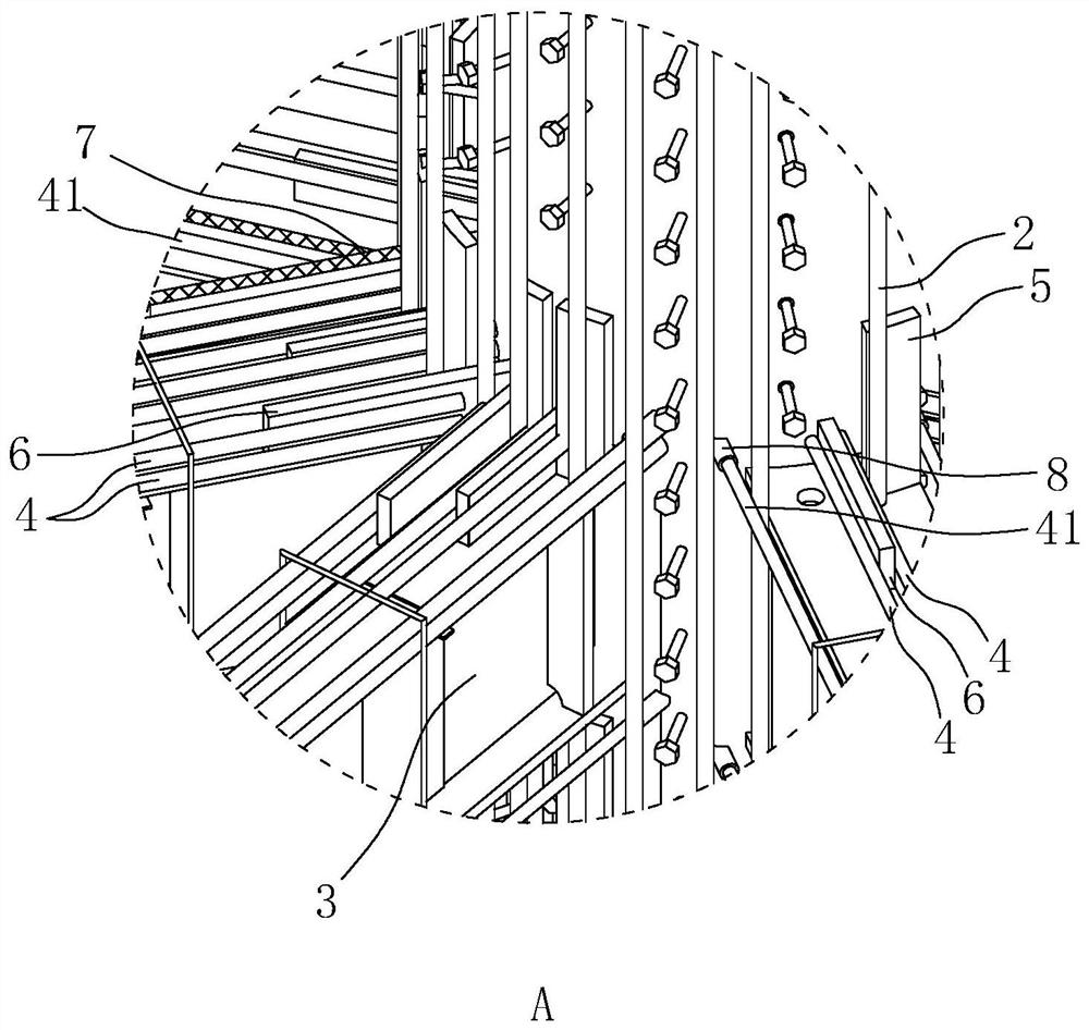 Connecting structure of stiff tubular column and reinforced concrete beam column