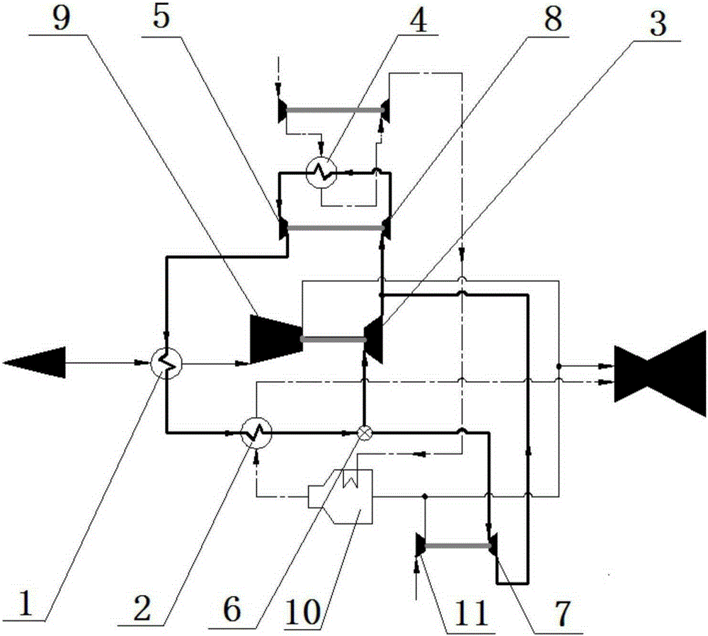 Closed circulating system suitable for aerospace engine