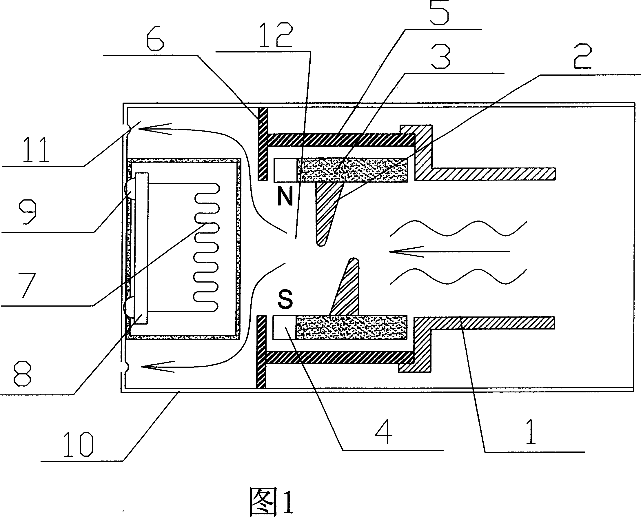 Nozzle for water flow electricity generation to drive LED