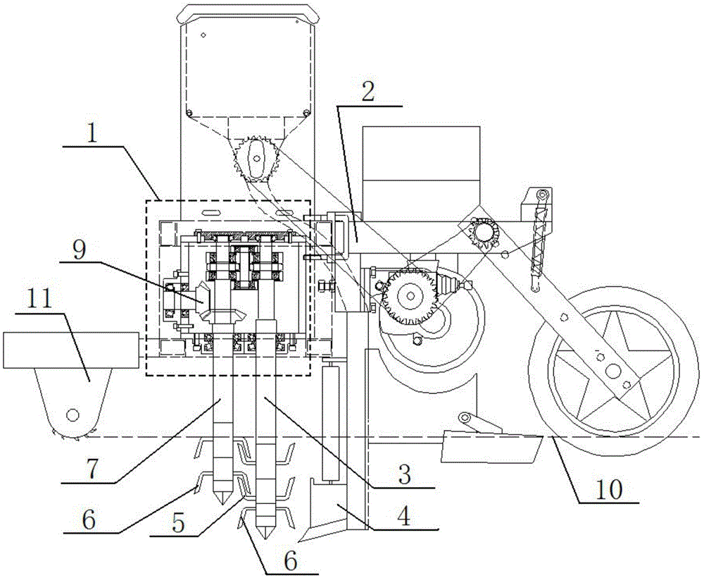 Rotary type scarification device for no-till sowing machine