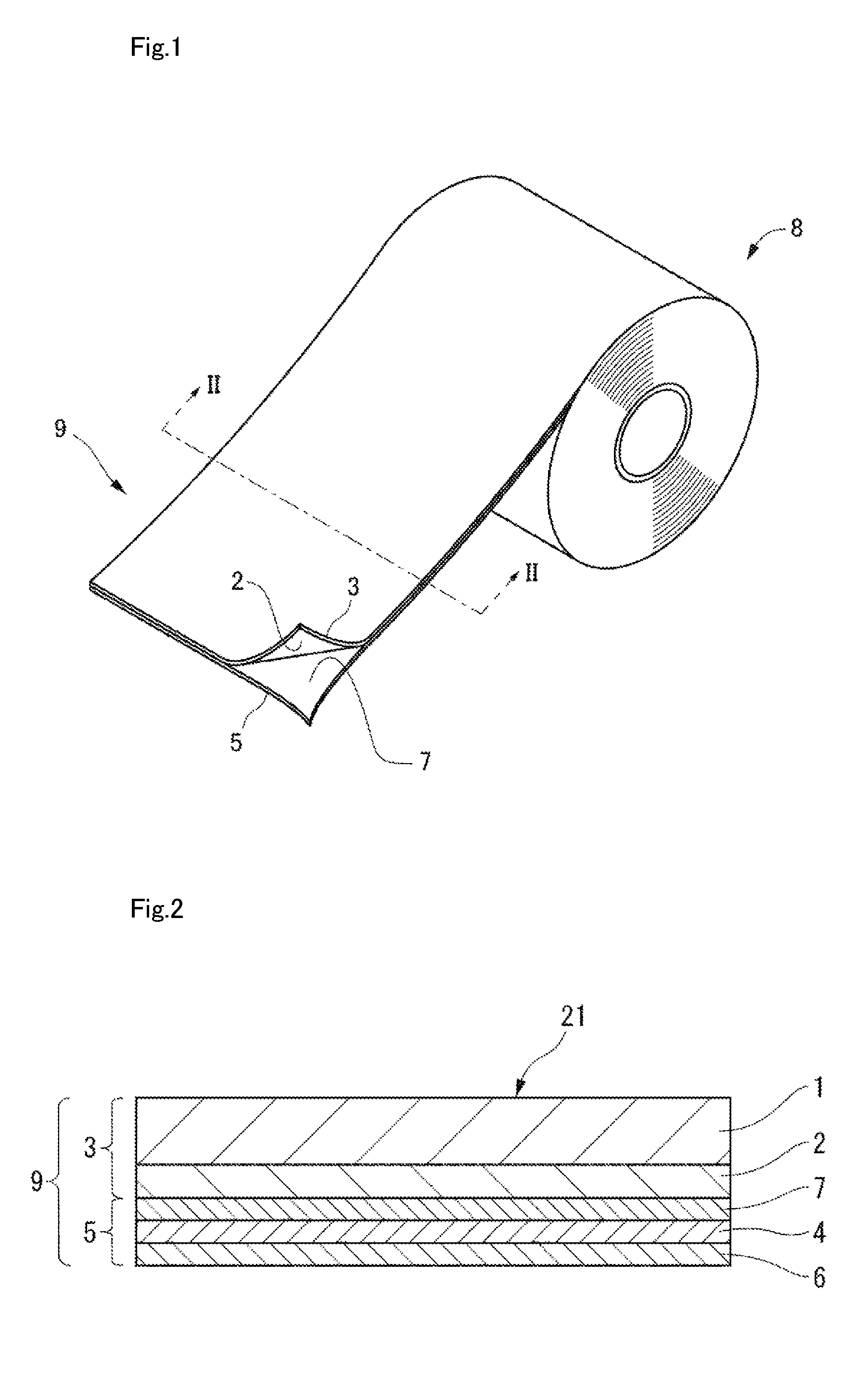 Roll-shaped-composite-linerless label