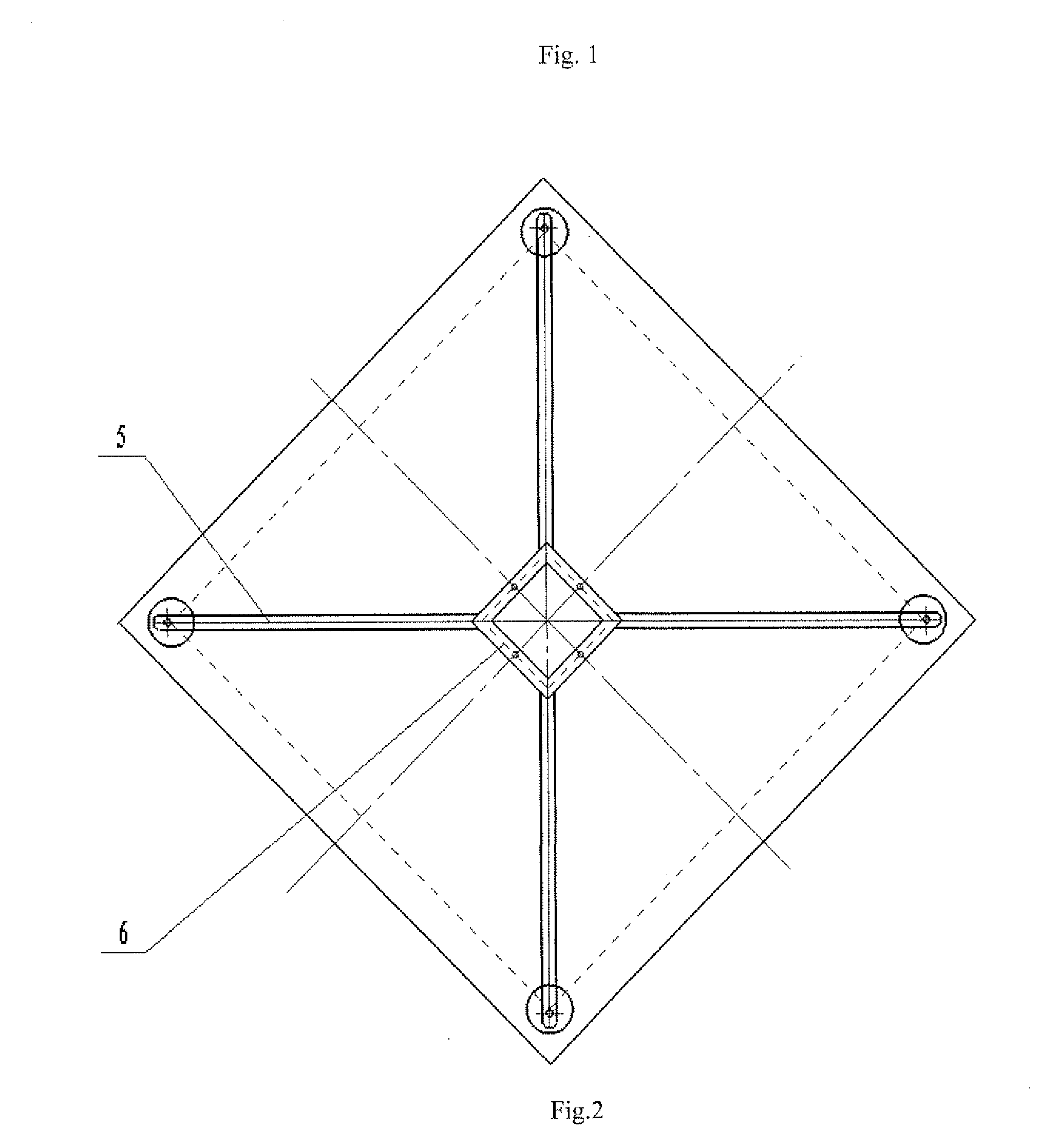 Supporting and shaping device for mirror of heliostat