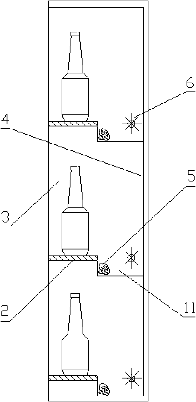 Display cabinet with changeable background light