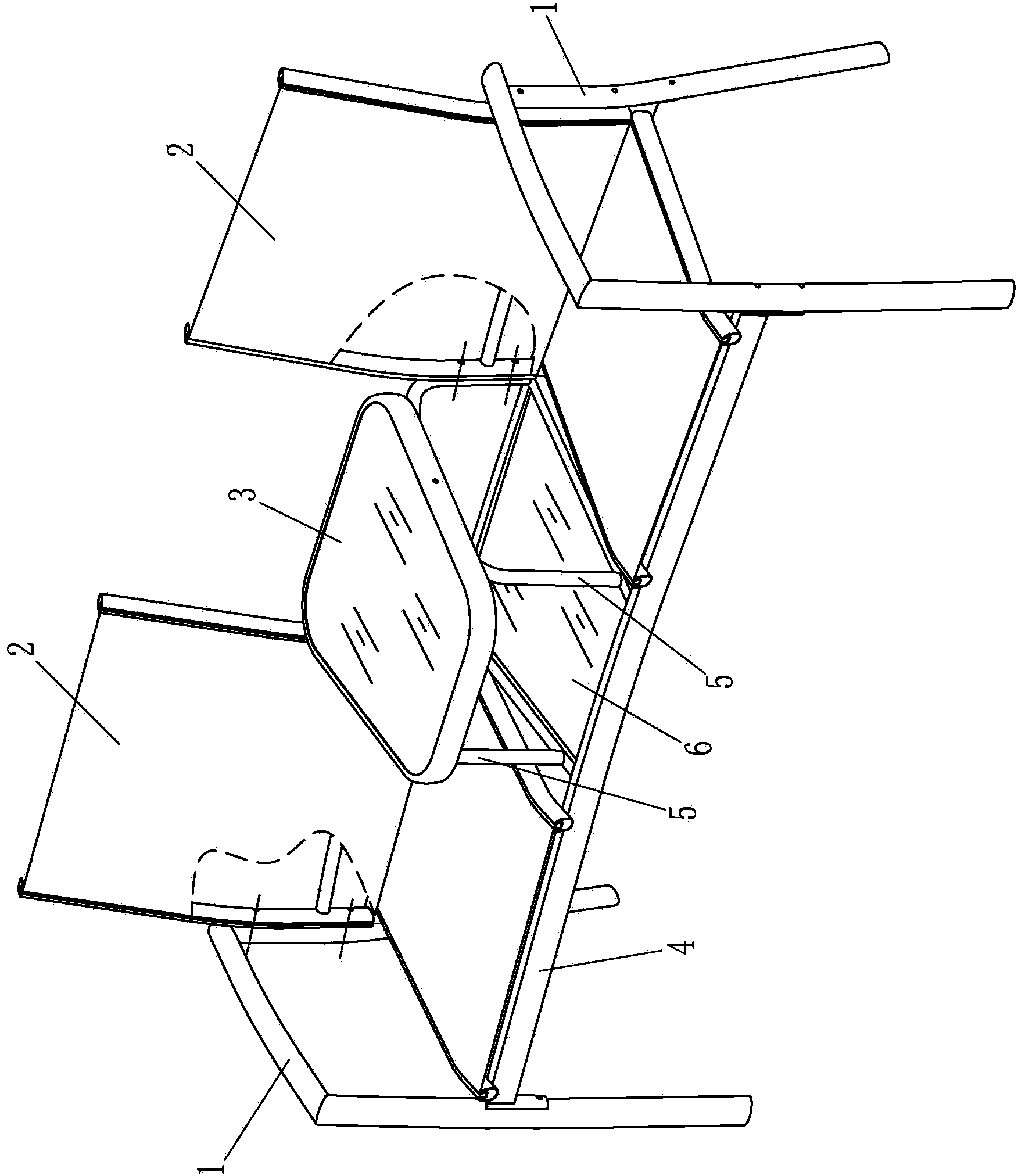 Backrest installation structure of double chair