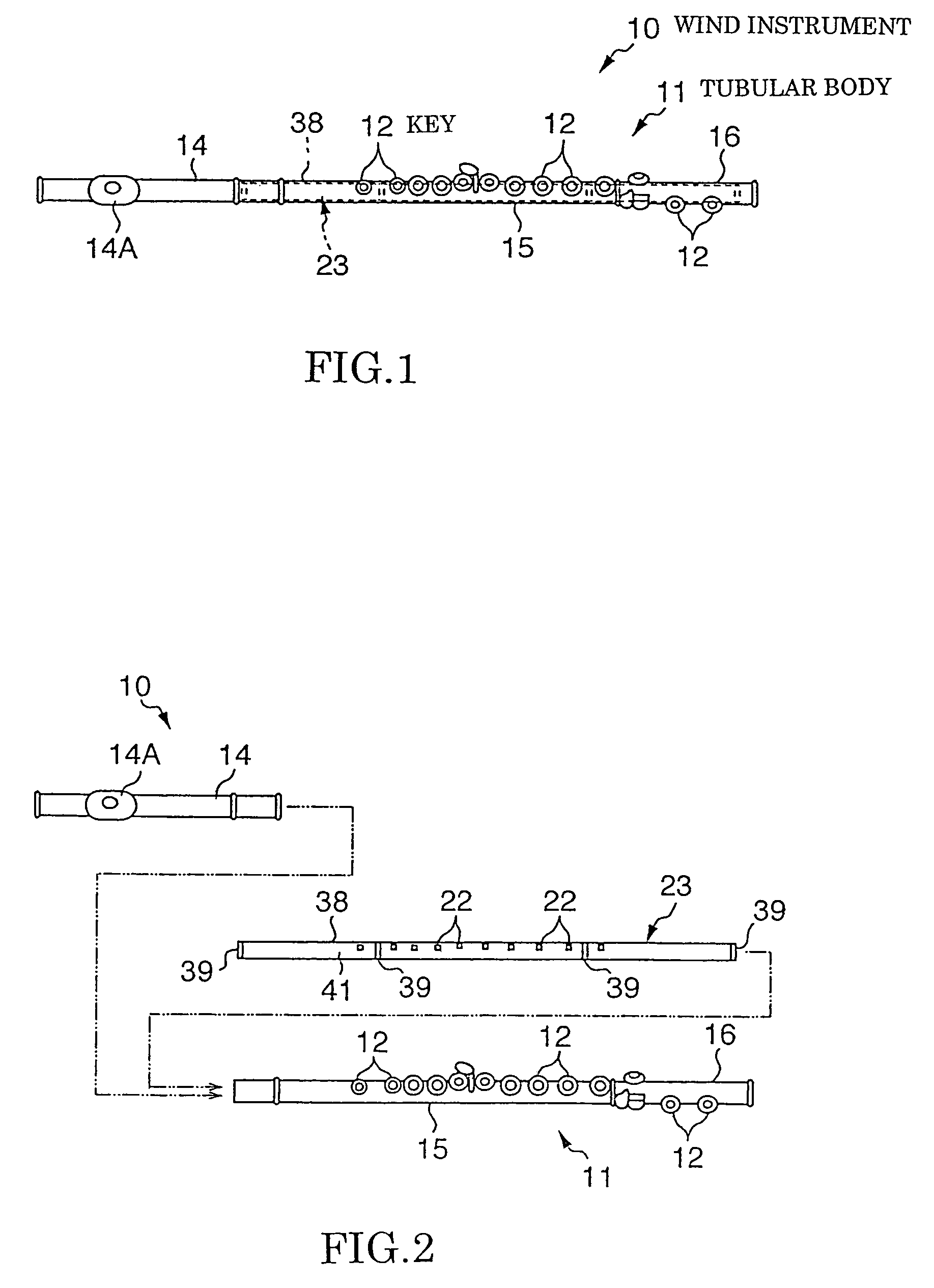 Electric wind instrument and key detection structure thereof