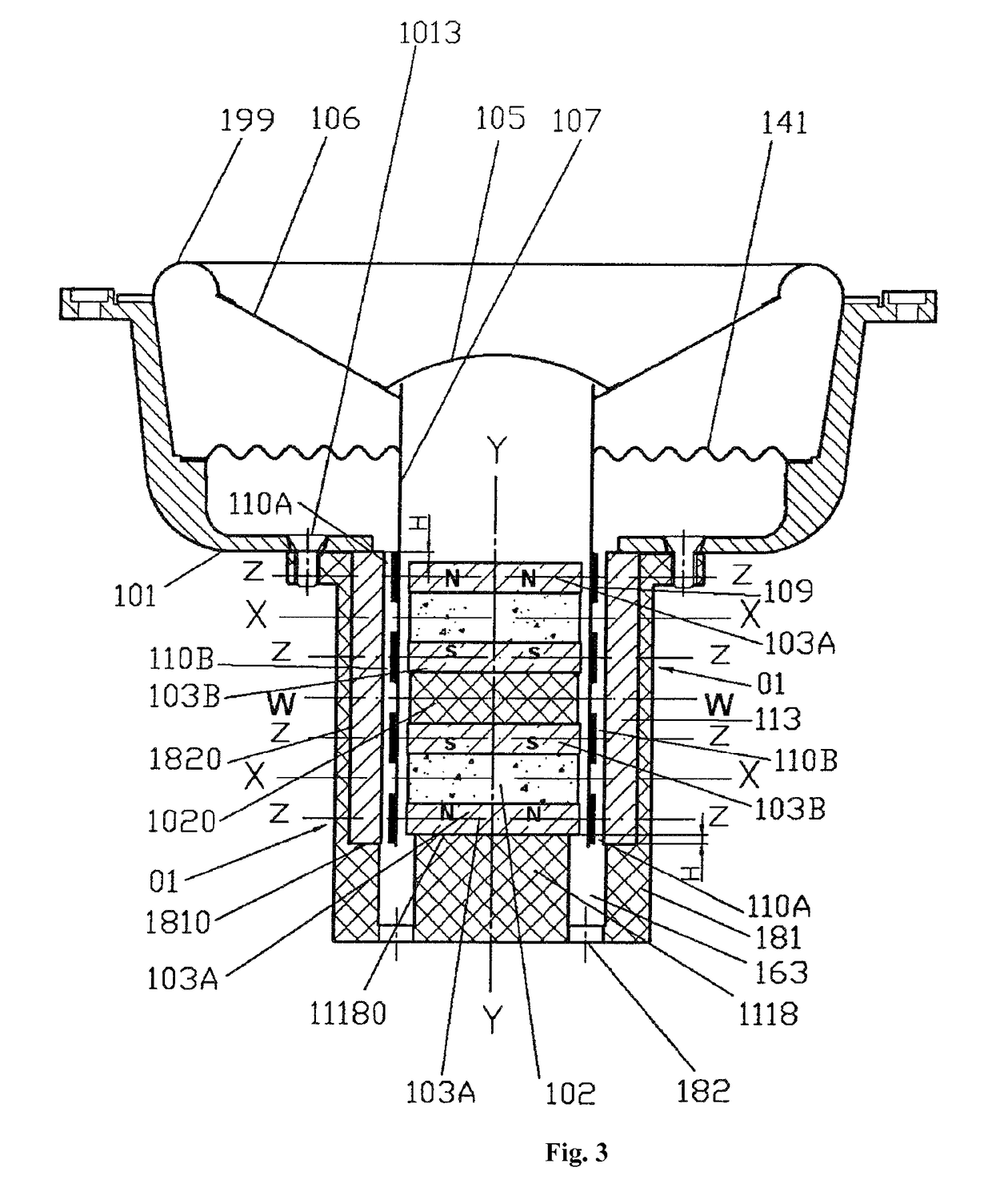 Multi-driver transducer having symmetrical magnetic circuit and symmetrical coil circuit