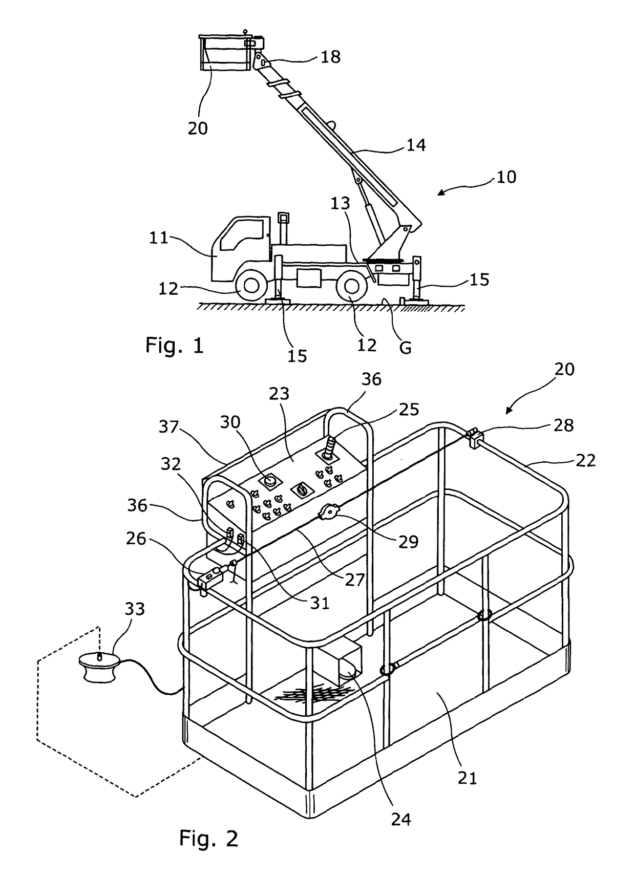 Aerial lift with safety device