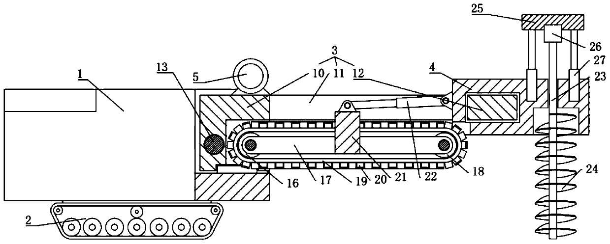 Double-row automatic ditching machine for saline-alkali soil improvement and construction method thereof