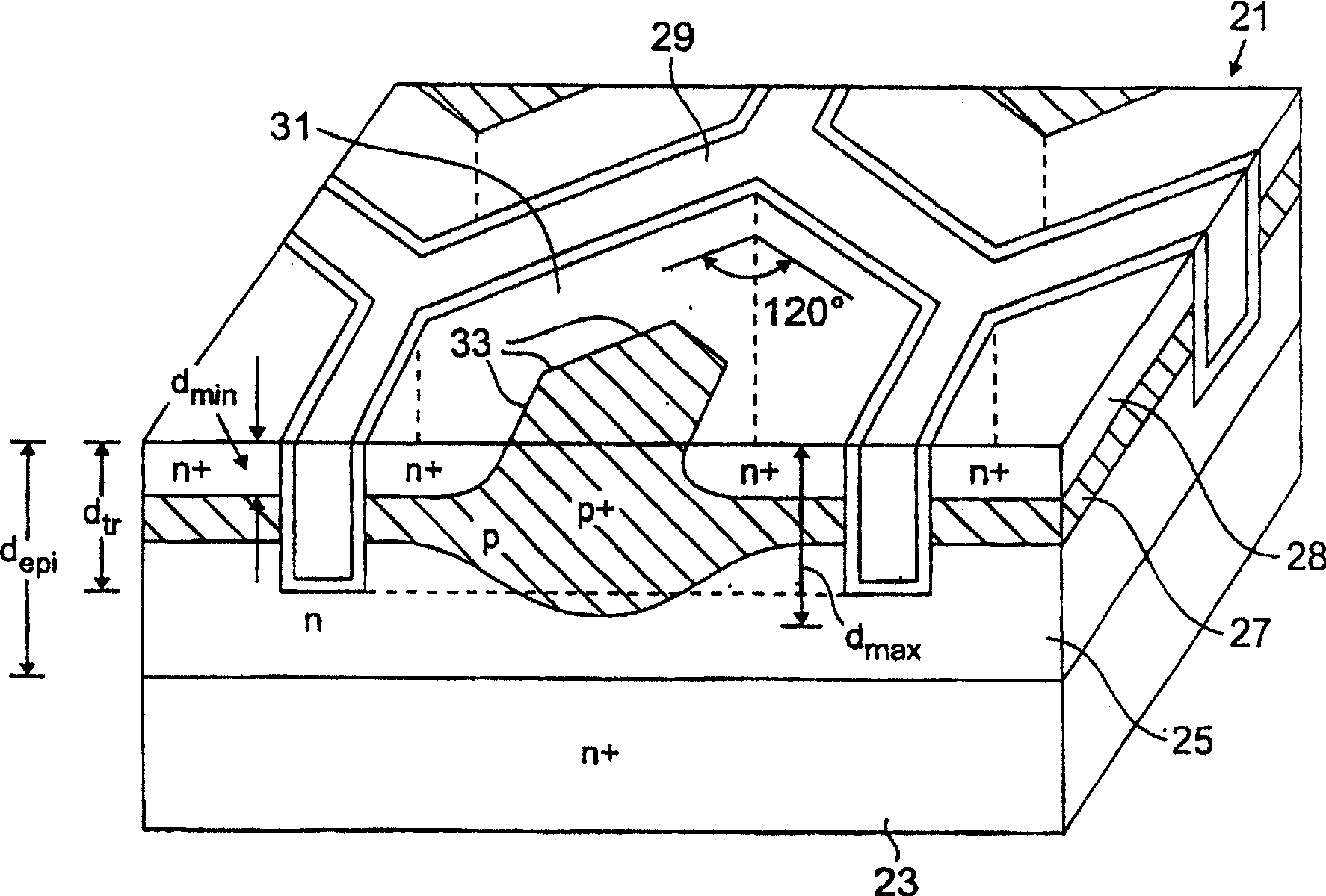 Trench MOSFET device with improved on-resistance