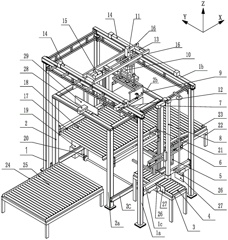 Paperboard stacking device and paperboard stacking machine