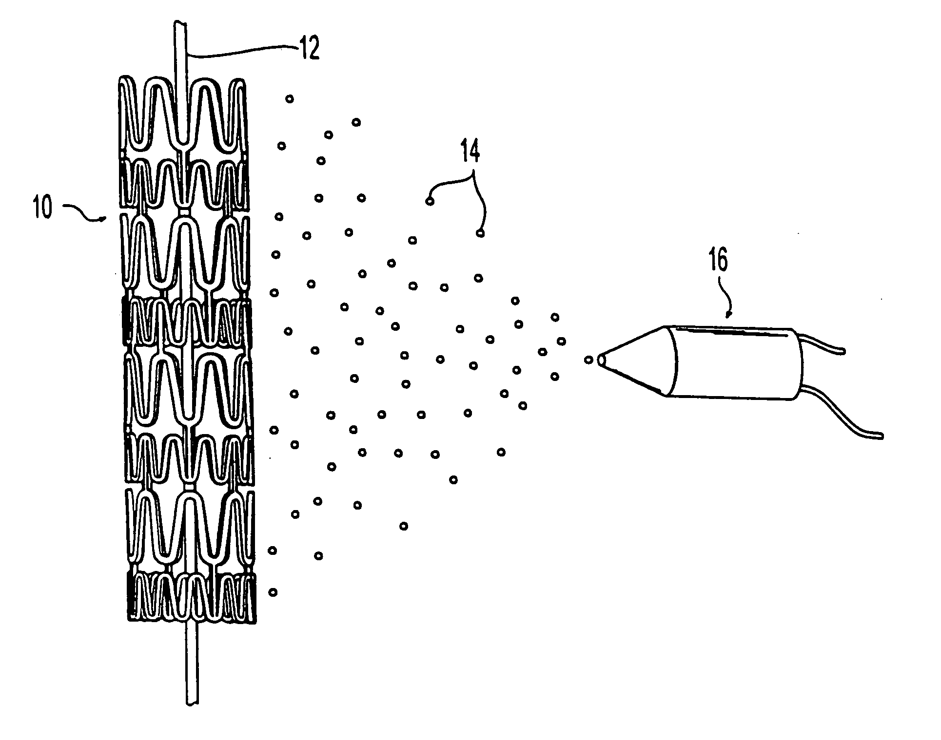 Method for spray-coating a medical device having tubular wall such as a stent