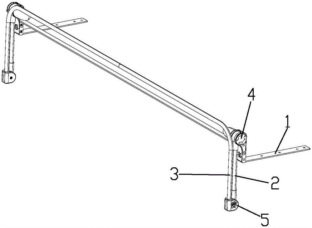 Foldable bed guardrail