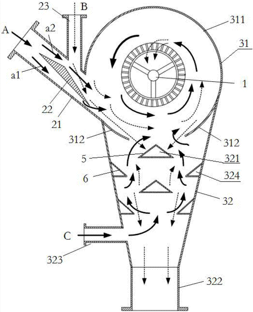 Flow field construction method and grading device used for particle grading