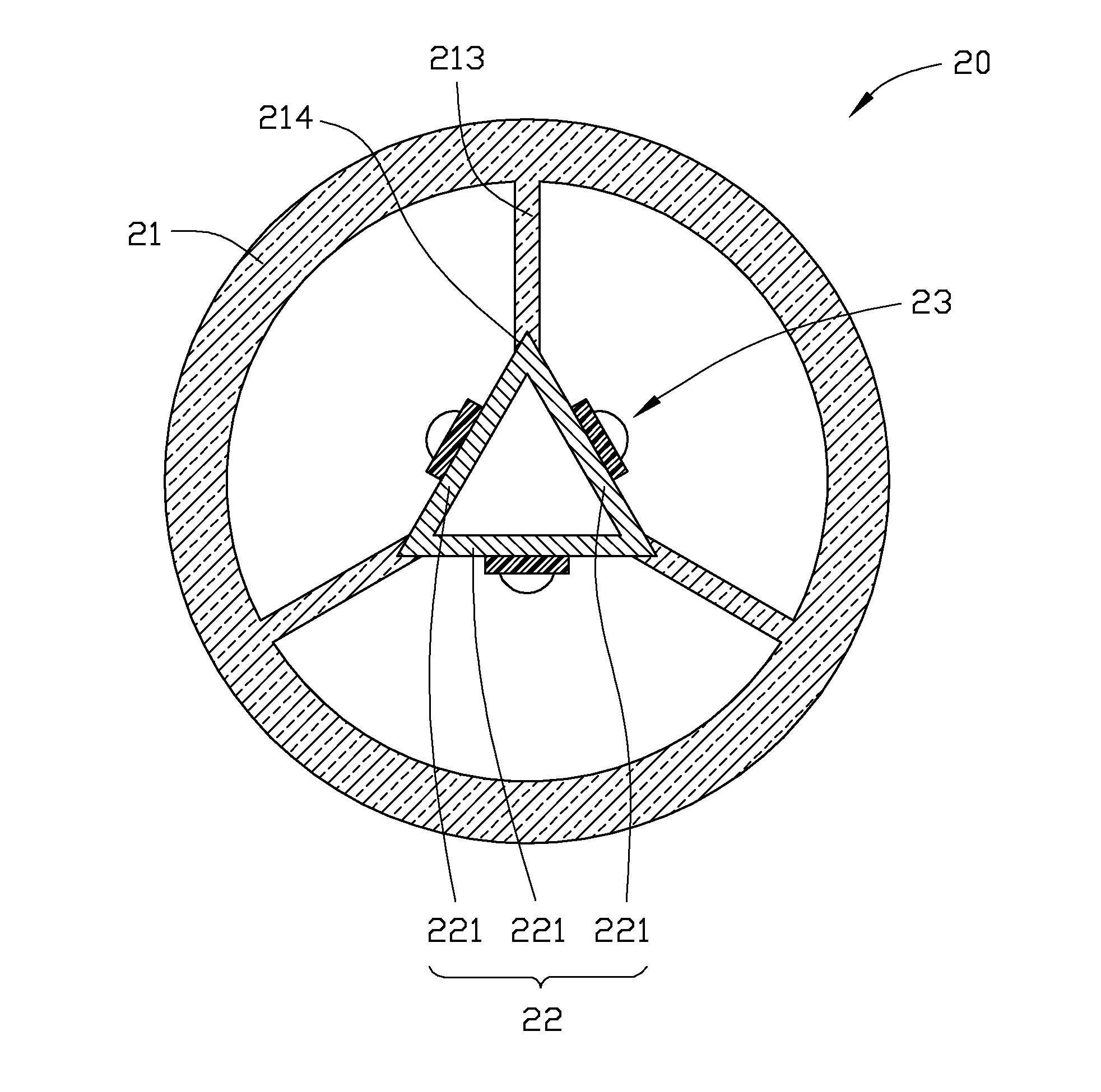 Tubular LED illuminating device with 360-degree radiation