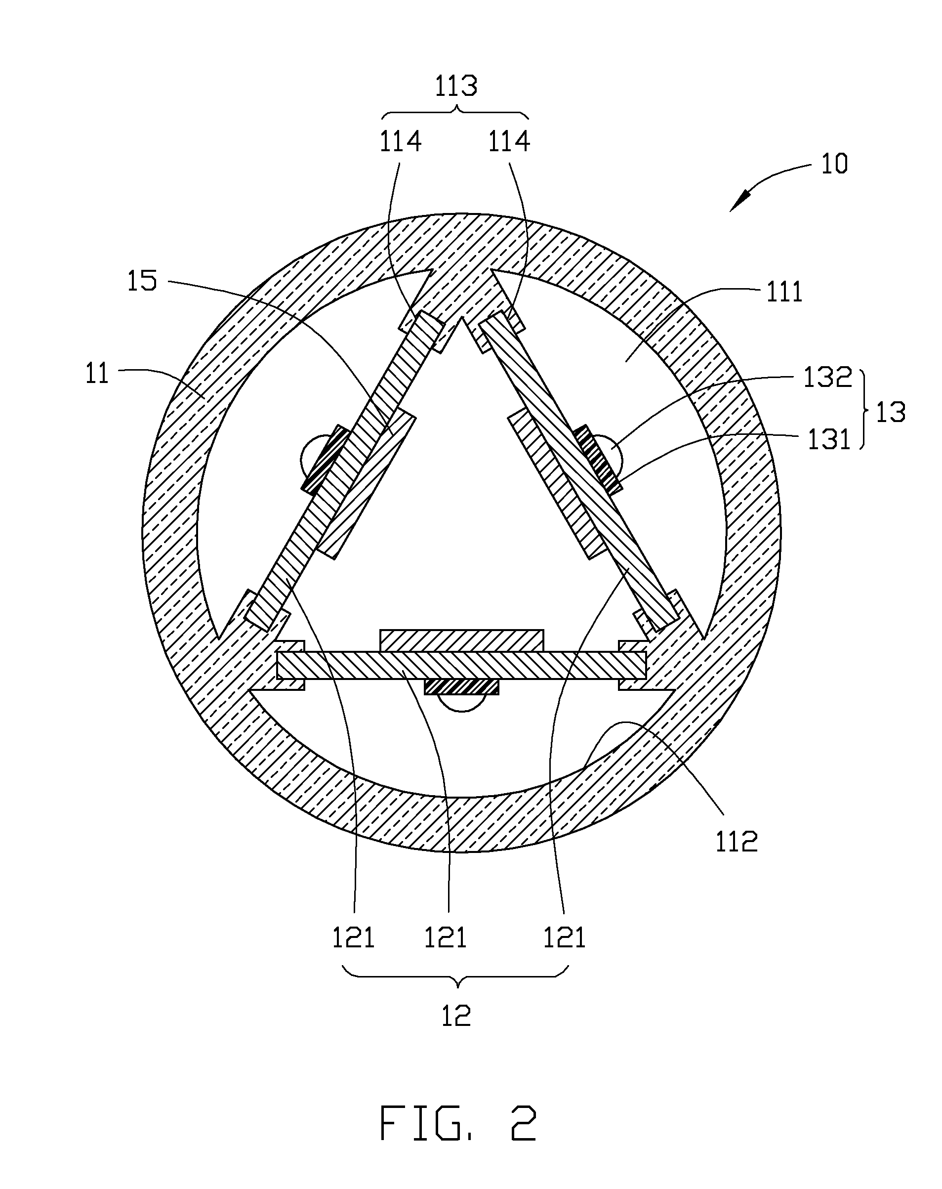 Tubular LED illuminating device with 360-degree radiation