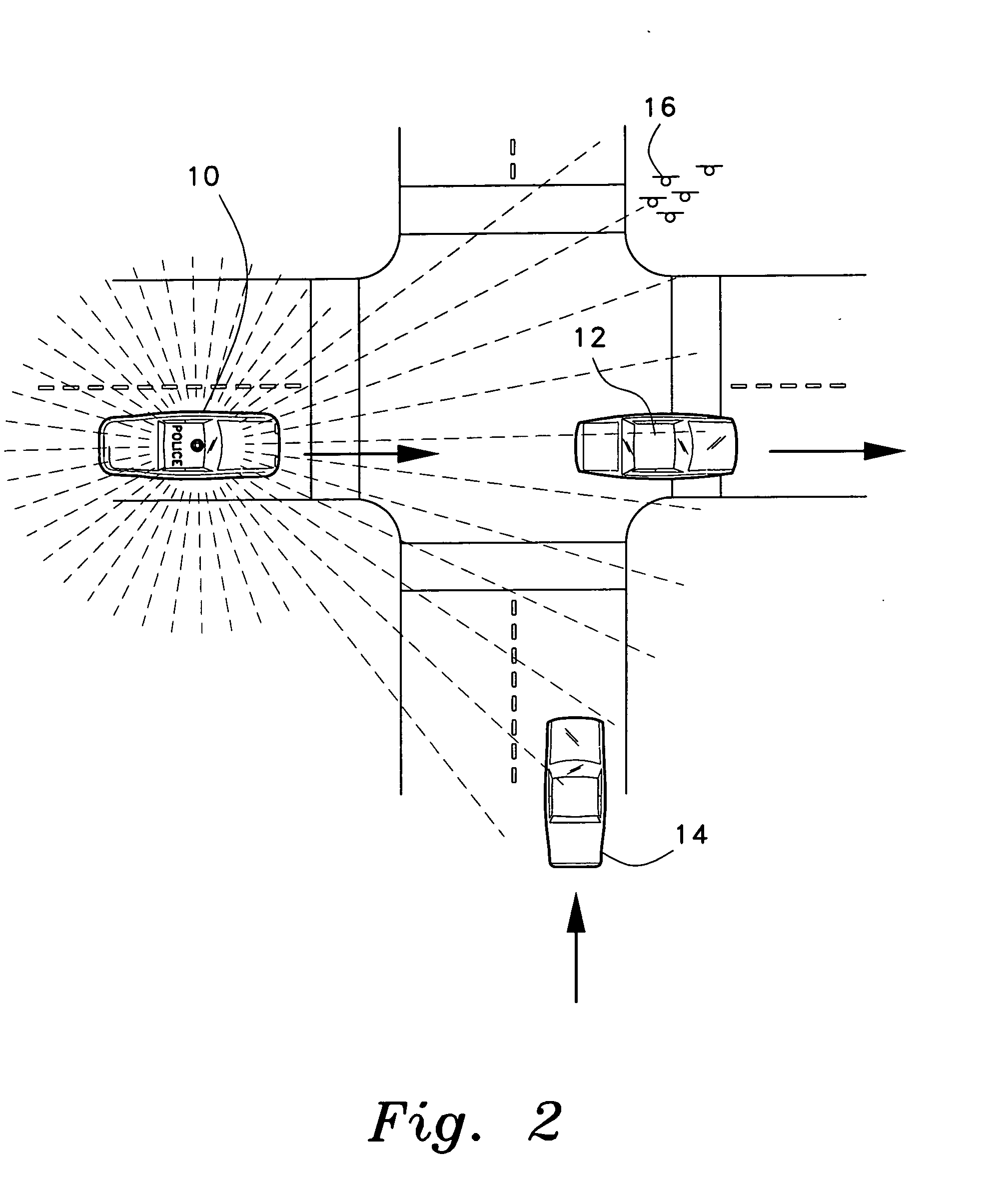 Vehicle pursuit caution light