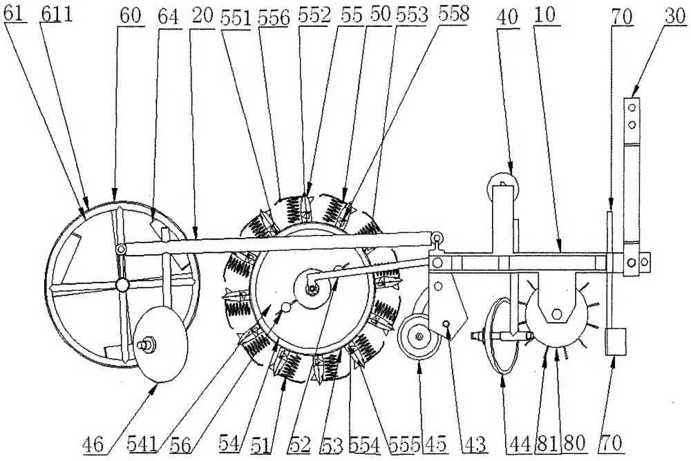 A dryland small particle seed full film covering hole planter