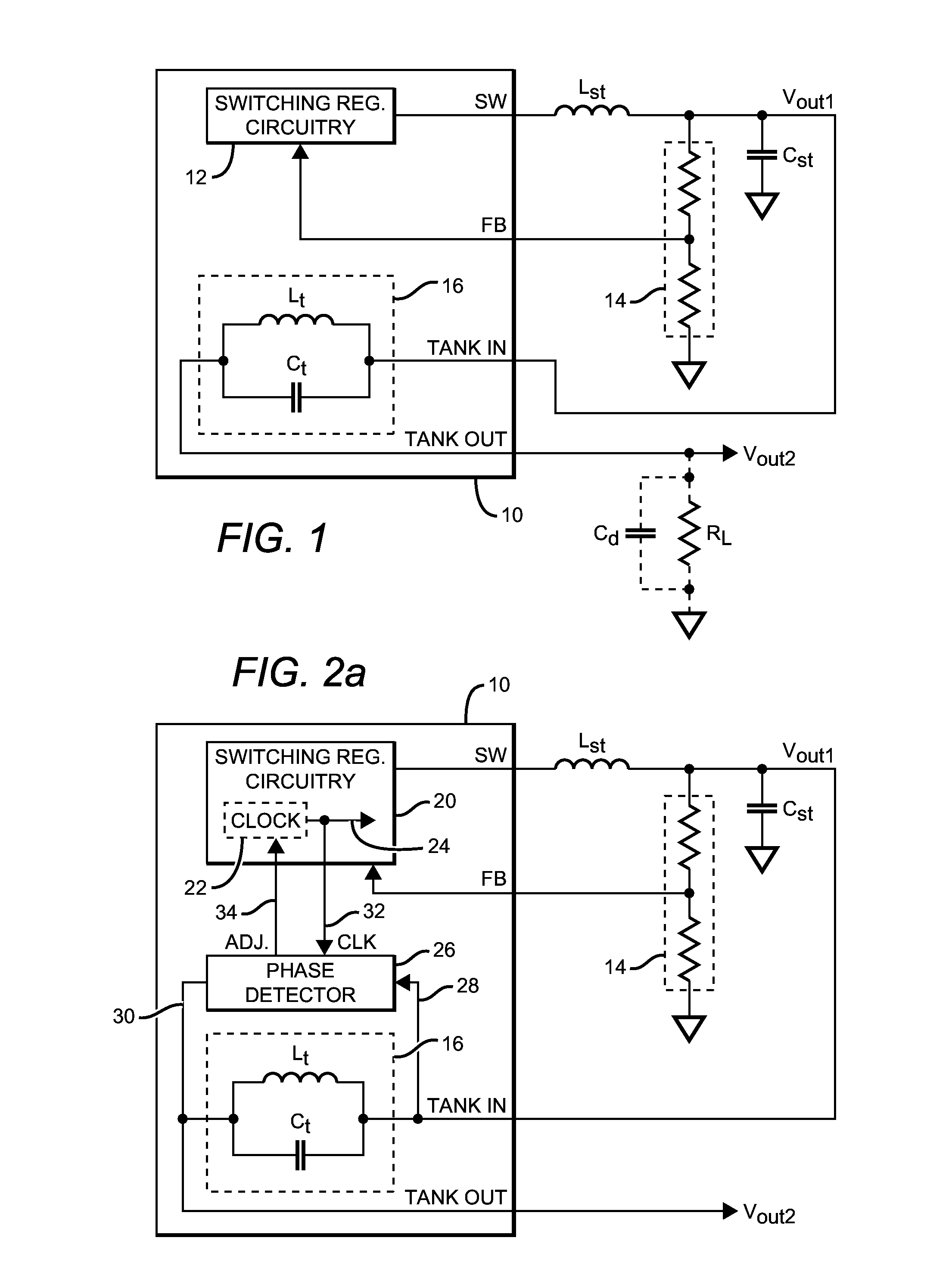 Switching regulator with integrated resonant circuit for ripple filtering