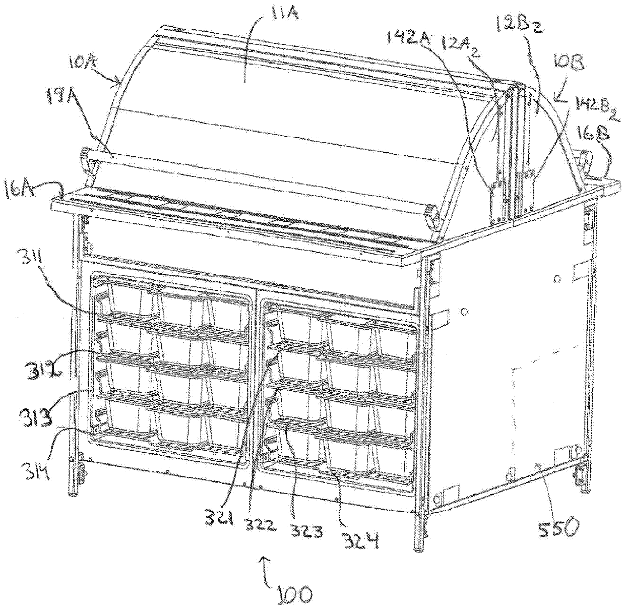 A monitoring and controlling system for a food bar arrangement and a food bar arrangement with such a system