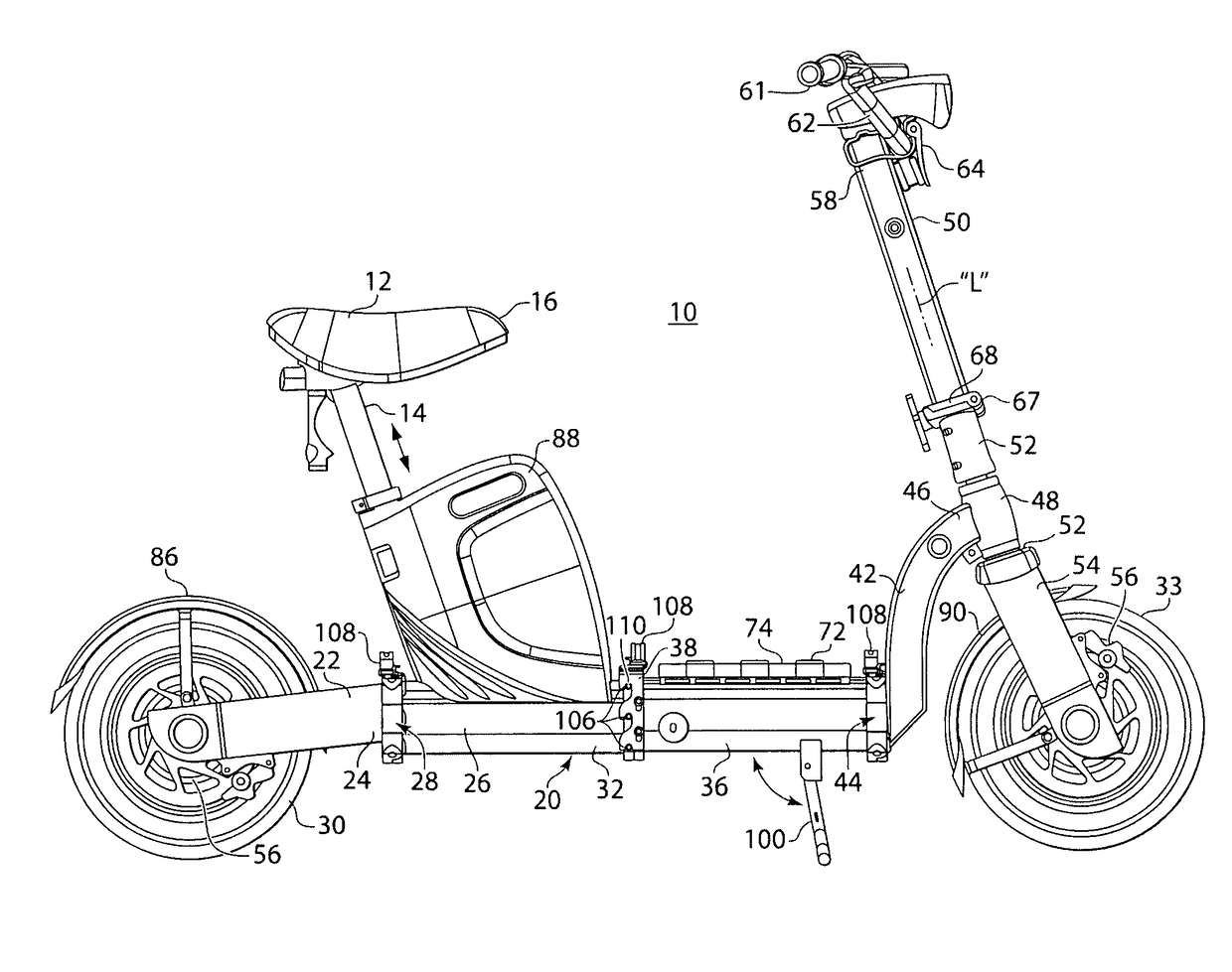 Foldable motorized bicycle