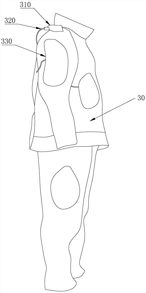 A buried self-rescue auxiliary breathing assembly