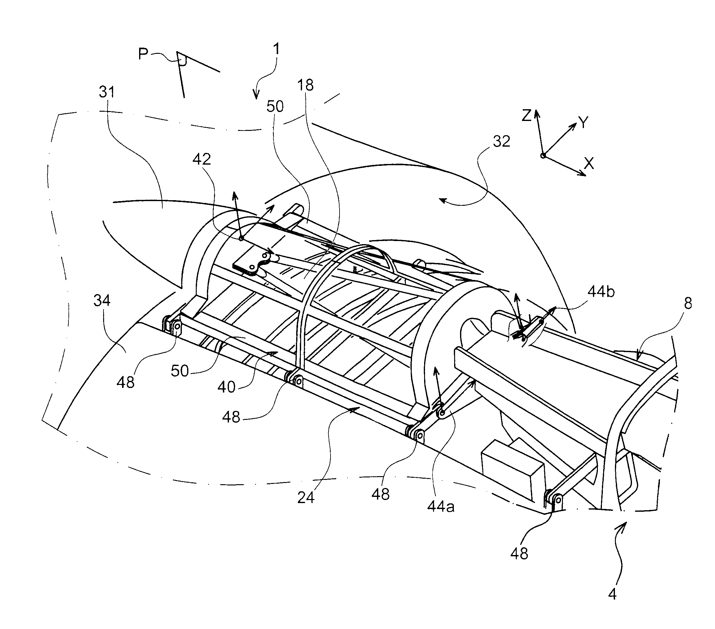 Fan cowl support cradle mounted on the attachment pylon and on the air inlet of the nacelle