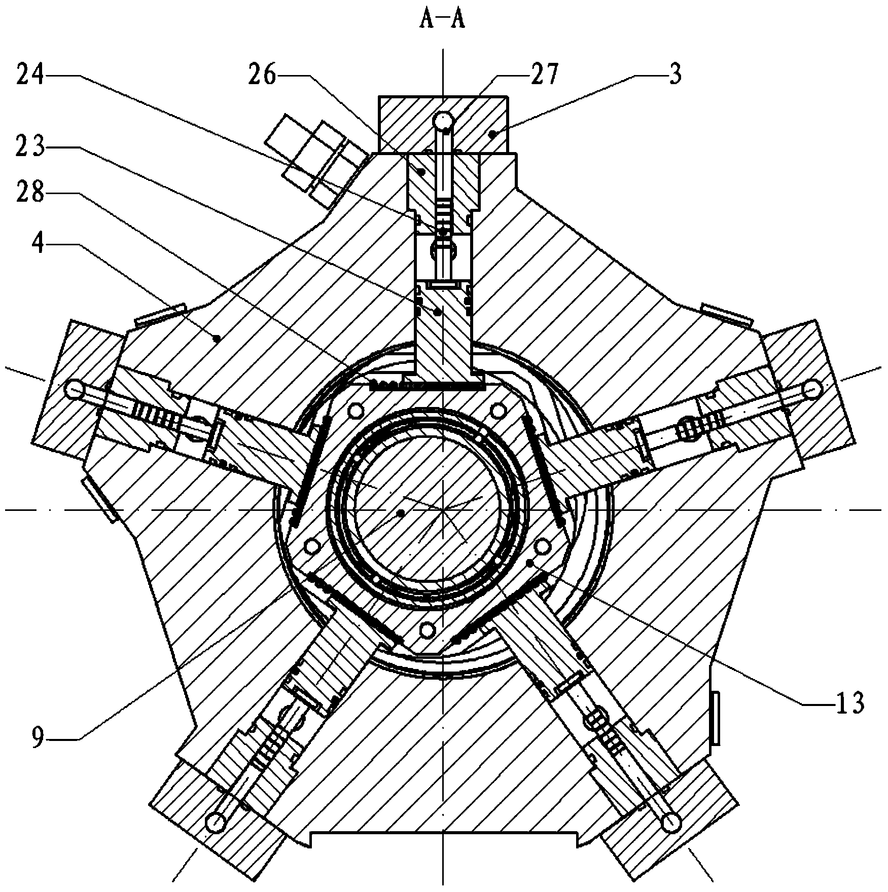 Hydraulic return travel radial plunger pump adopting double-column slide valves for oil distribution