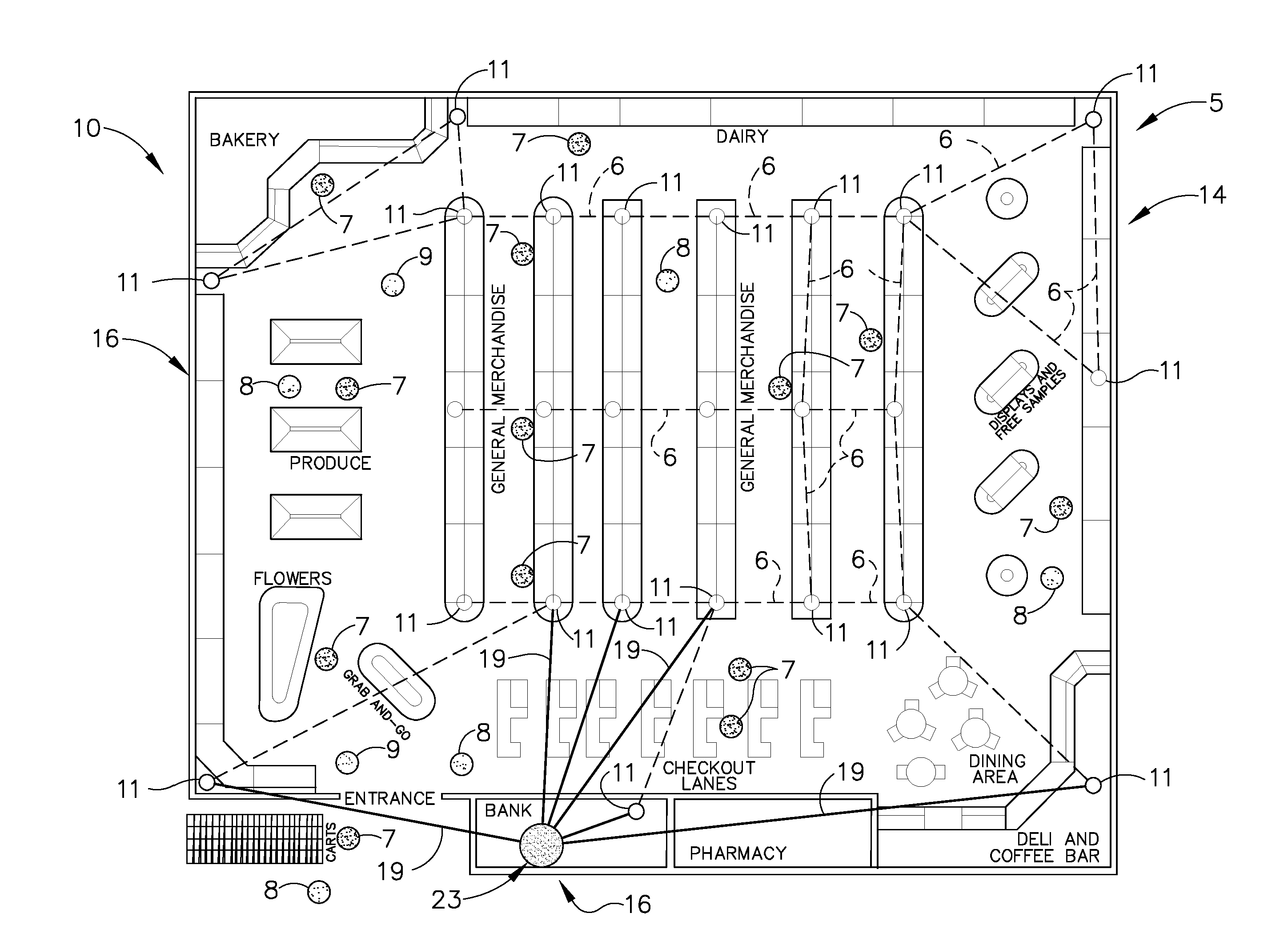 Method of Tracking the Real Time Location of Shoppers, Associates, Managers and Vendors through a Communication Multi-Network within a Store