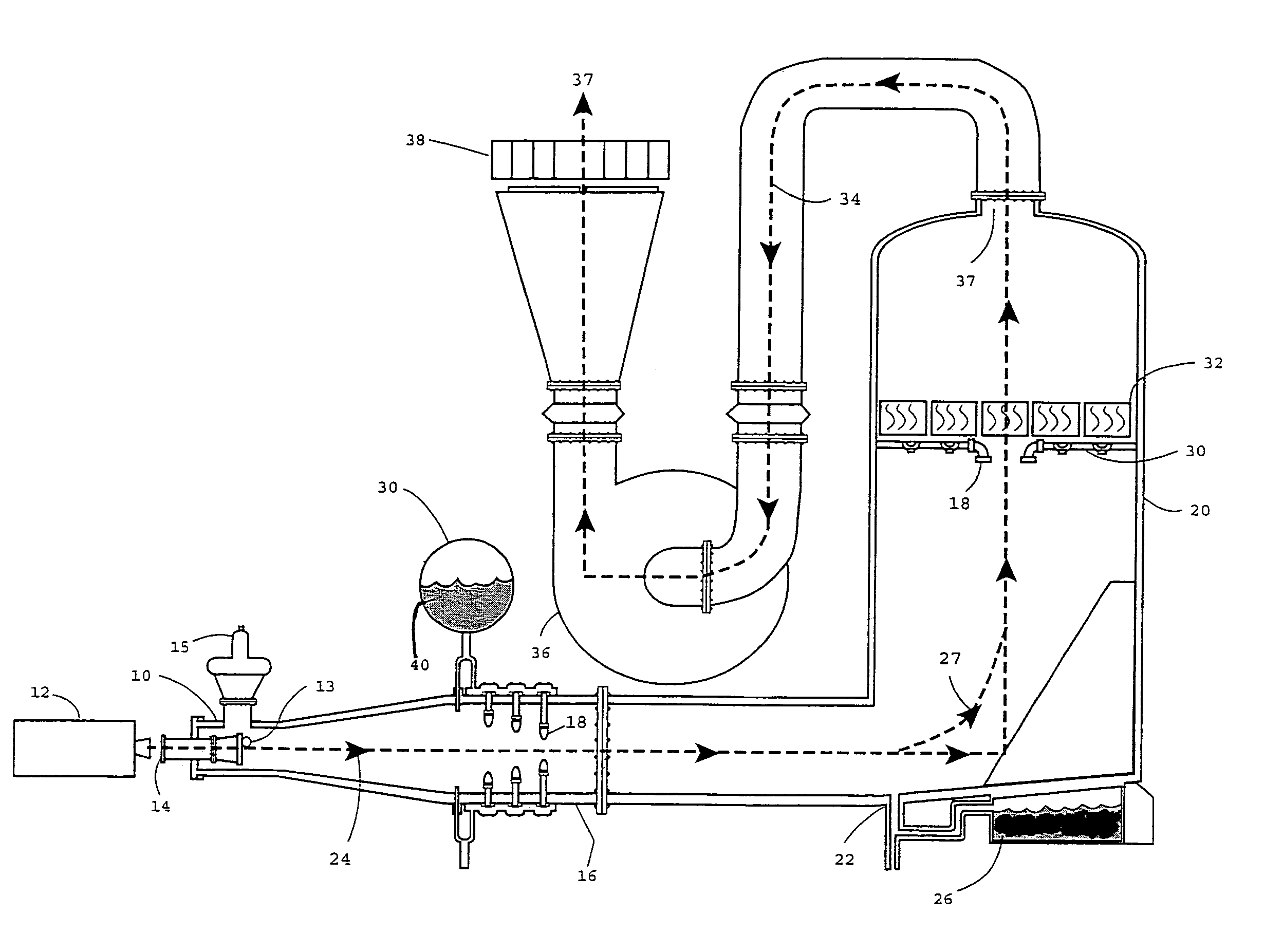 Rocket motor exhaust scrubber