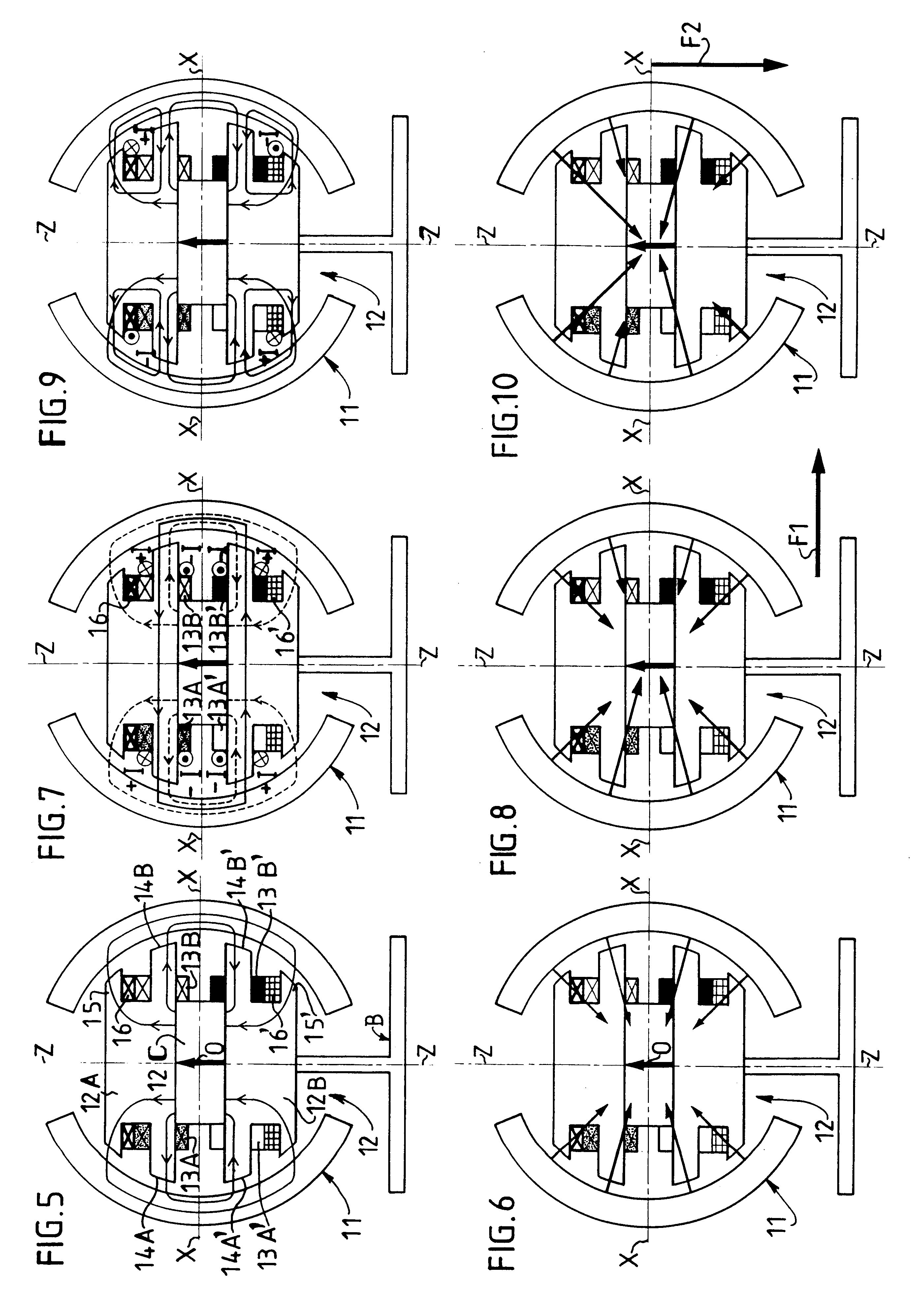 Ball joint type magnetic bearing for tilting body