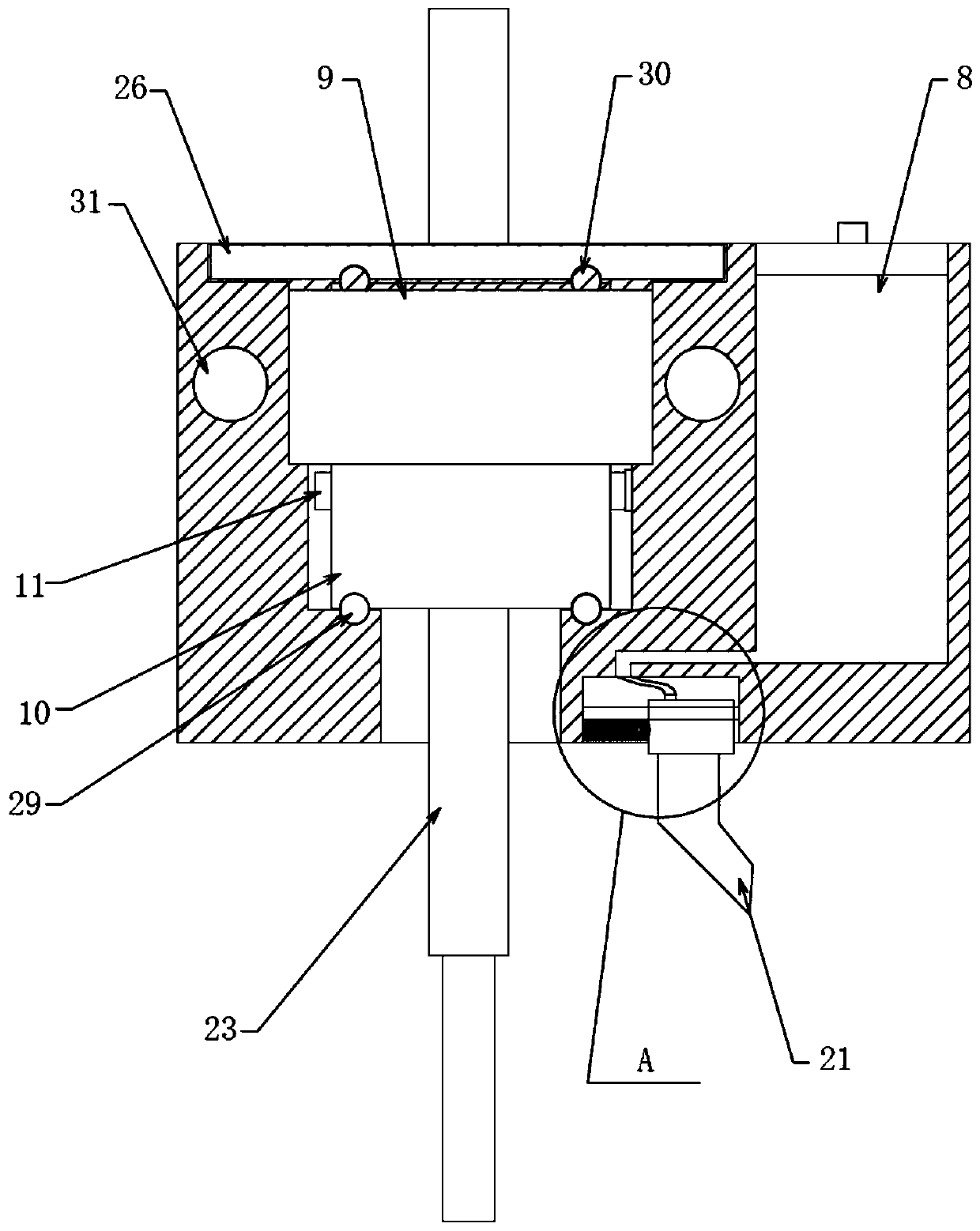 Thread taking device for bolt breakage