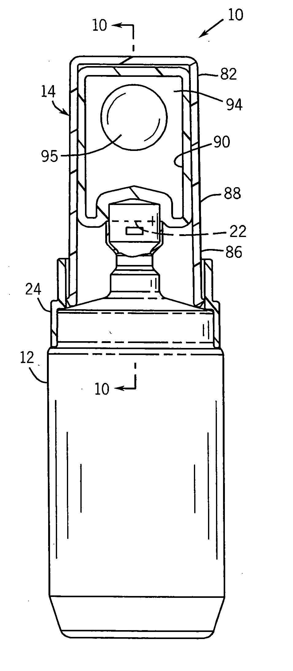 Blow fill sealed container with twist off top operated by overcap and method of making the same