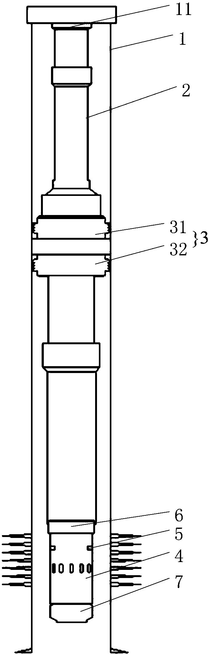 Fracturing and sand prevention pipe column and fracturing and sand prevention method