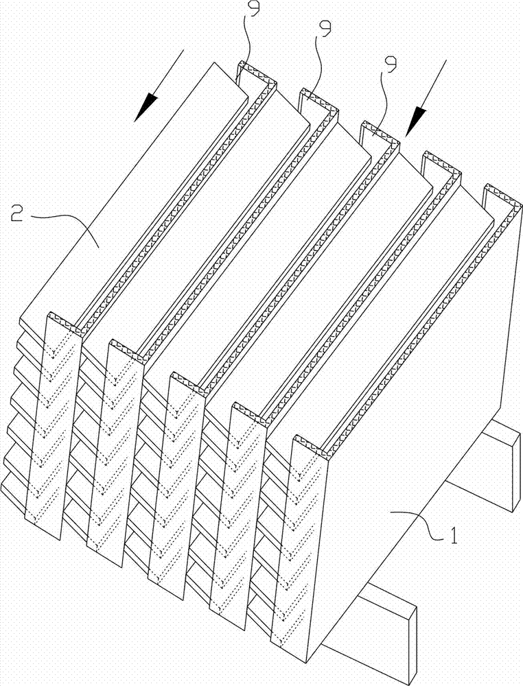 Transverse distribution lamella purifier and settling pond with same