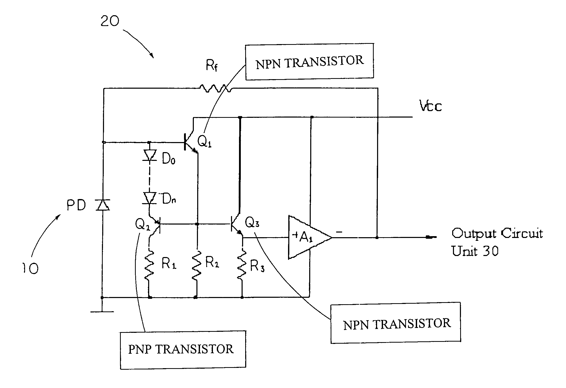 Optical input preamplifier