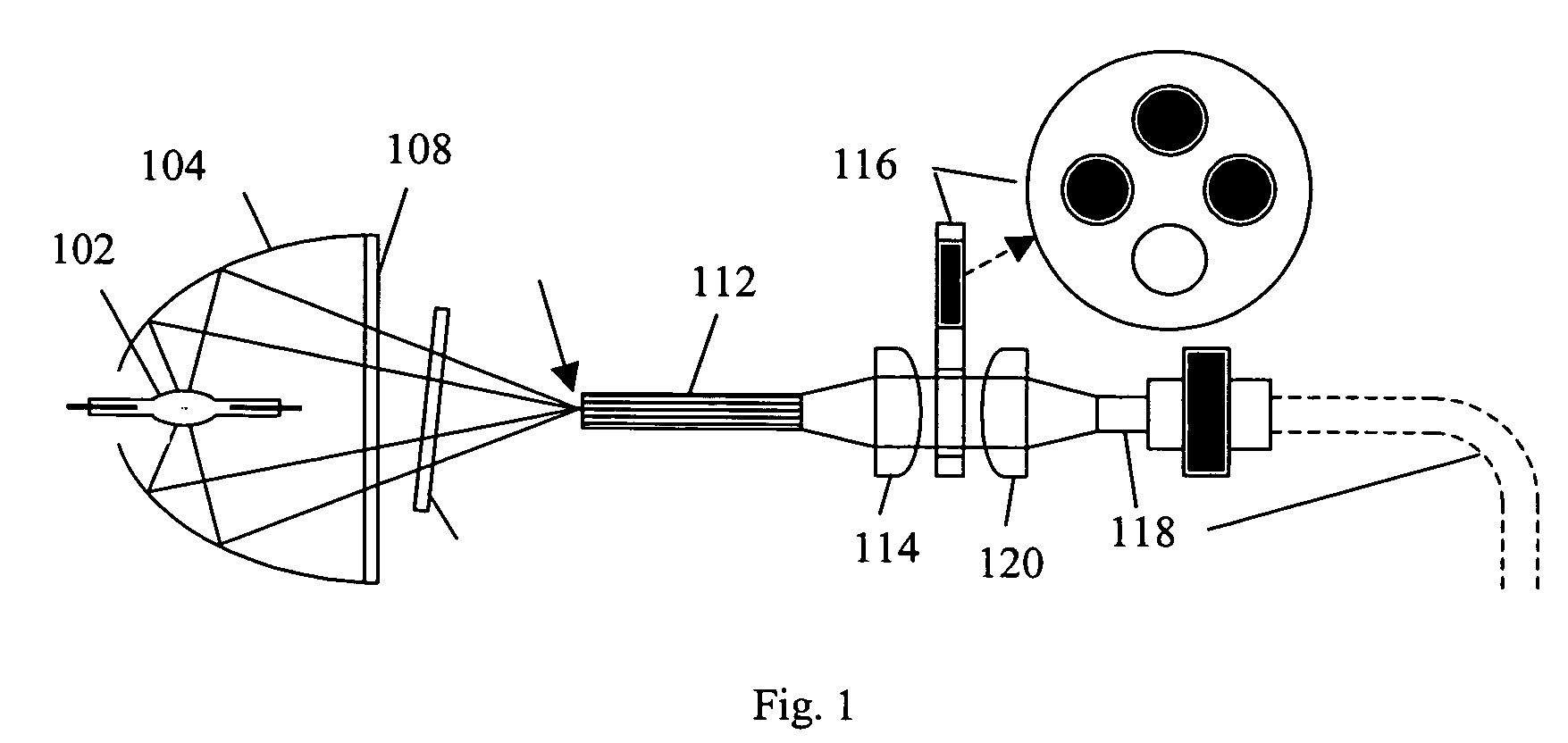 Delivering a short Arc lamp light for eye imaging