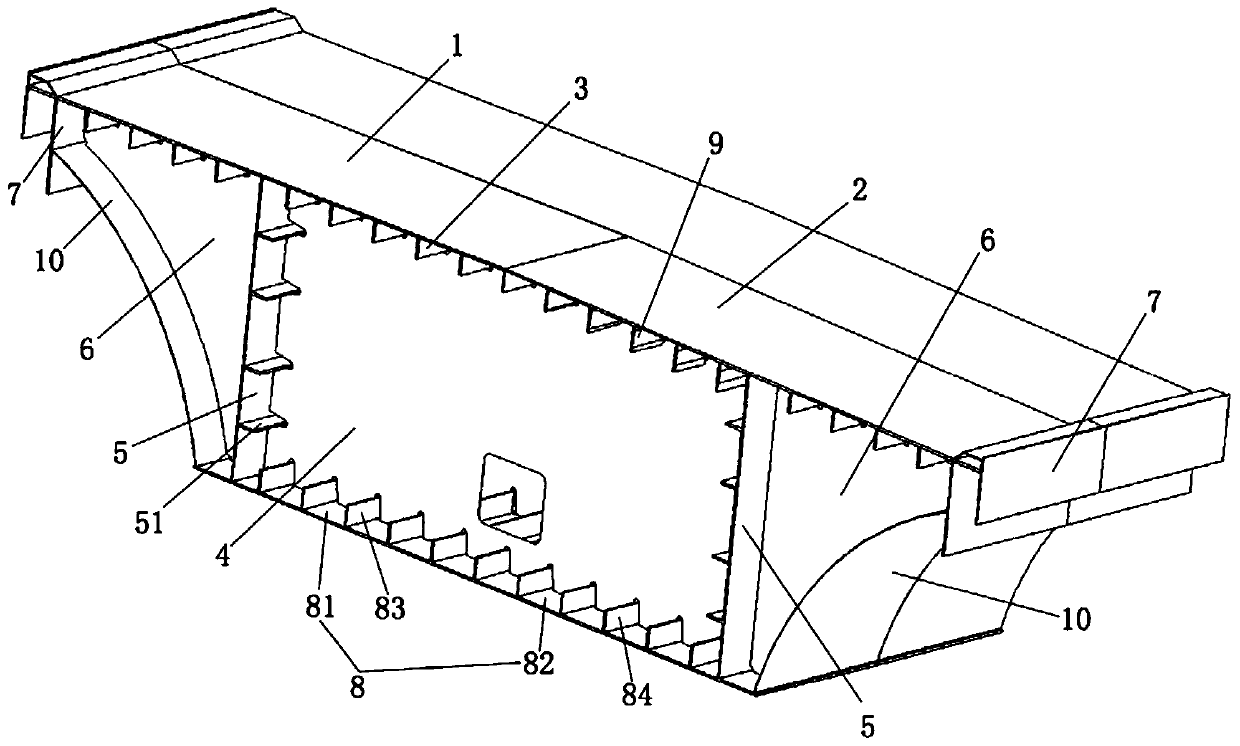 Space curved surface special-shaped steel box girder bridge section and precise welding processing forming method thereof