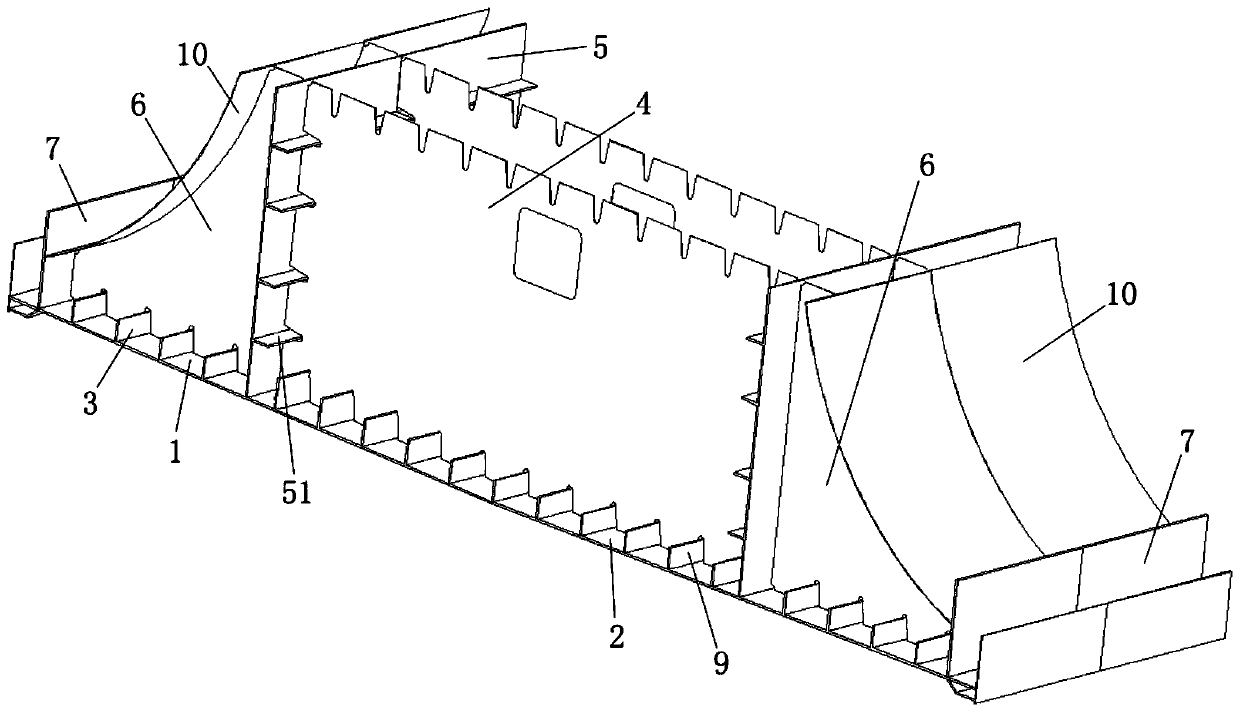 Space curved surface special-shaped steel box girder bridge section and precise welding processing forming method thereof