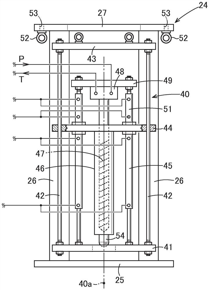 Vertical injection molding device