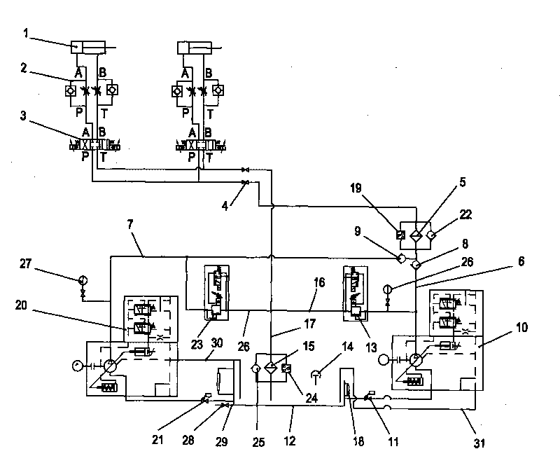 Tundish nozzle quick-change hydraulic control system of continuous casting machine