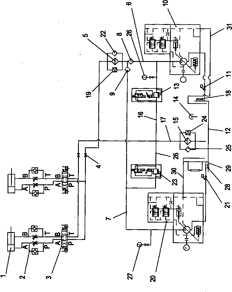 Tundish nozzle quick-change hydraulic control system of continuous casting machine