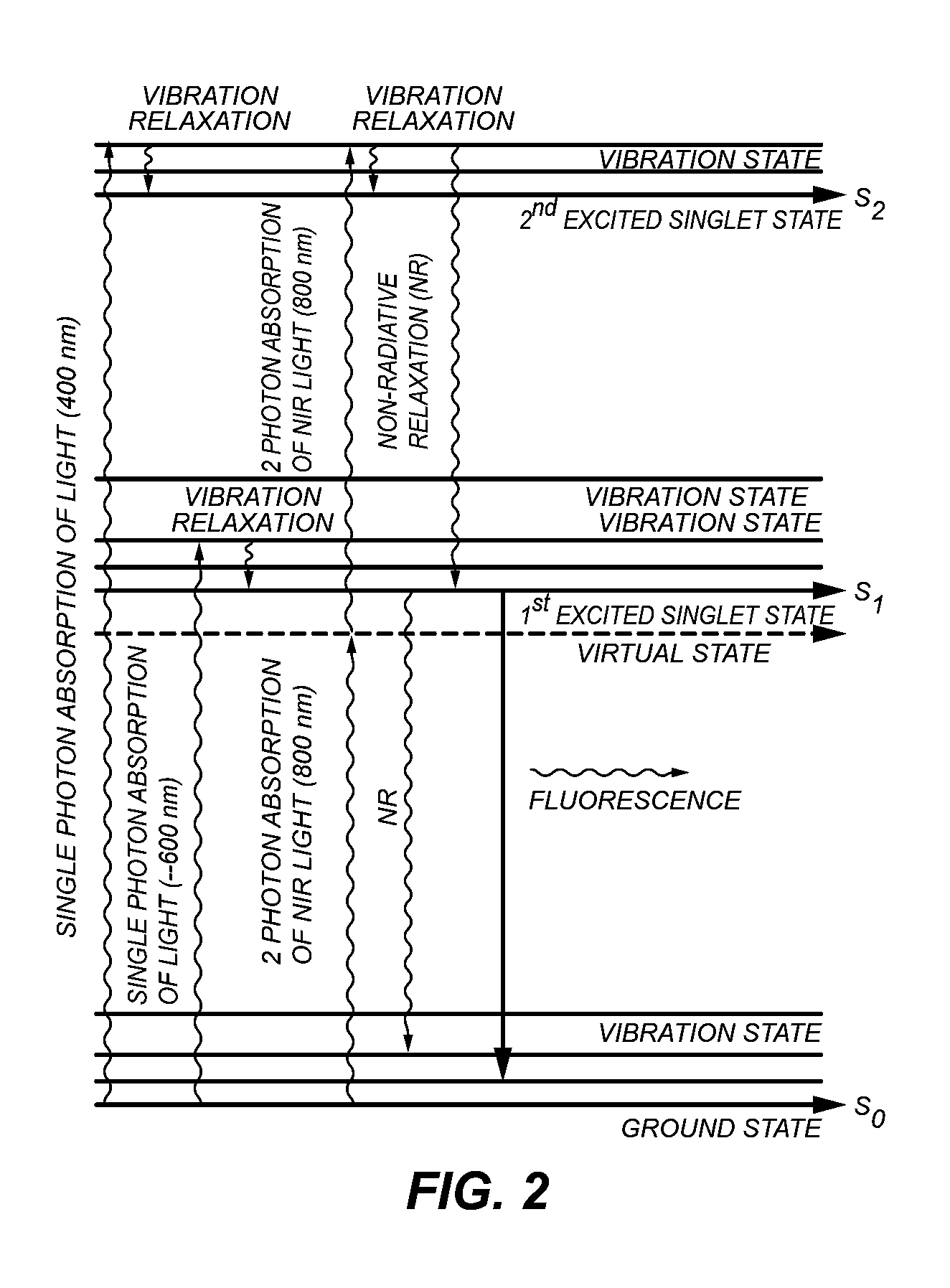 Method of deep tissue imaging using multi-photon excitation of a fluorophore