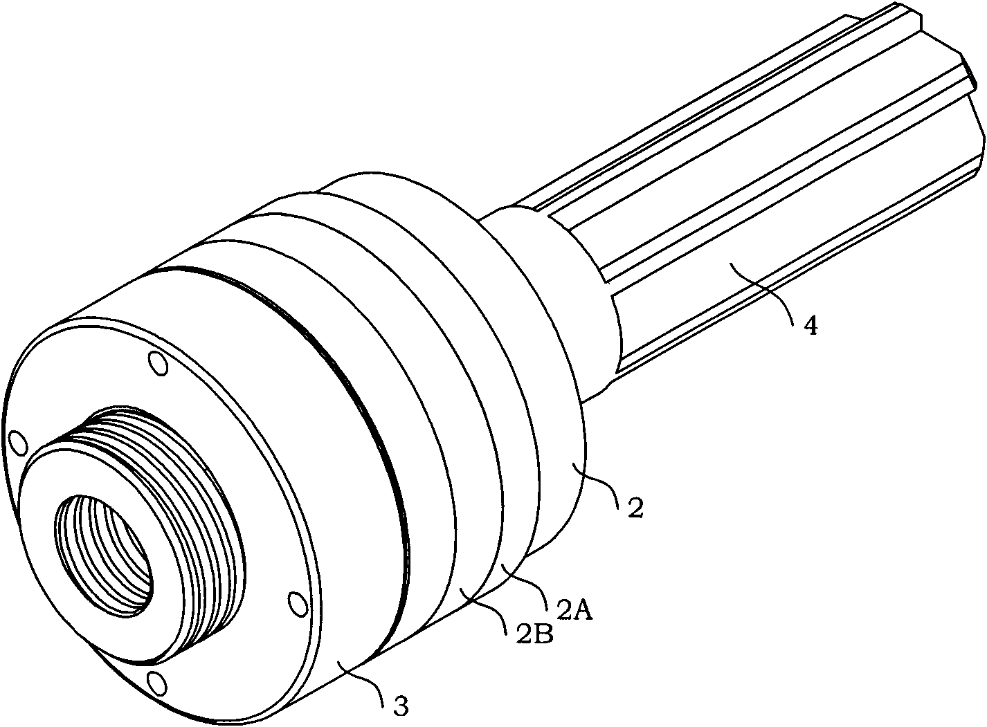 Ultrasonic vibrating trepanning reamer machining device applied to pneumatic drill