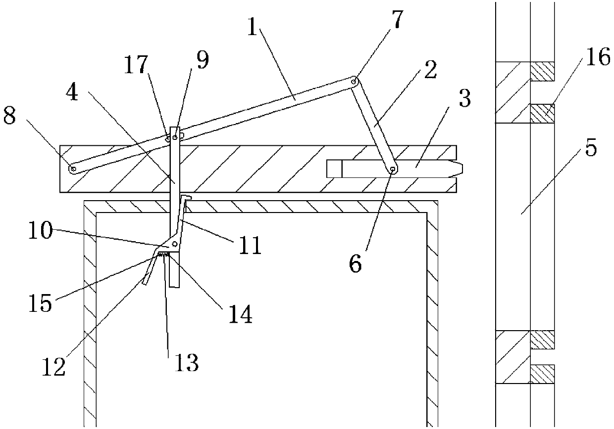 A manual anti-drop crank connecting rod device for vertical elevators