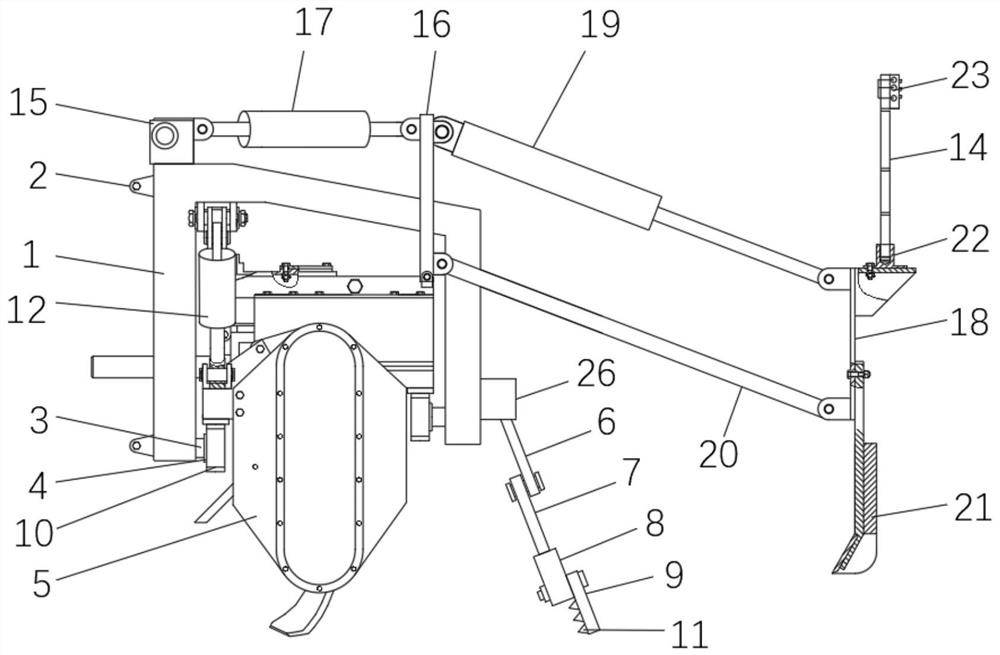 A self-balancing paddy field raking paddle leveling machine