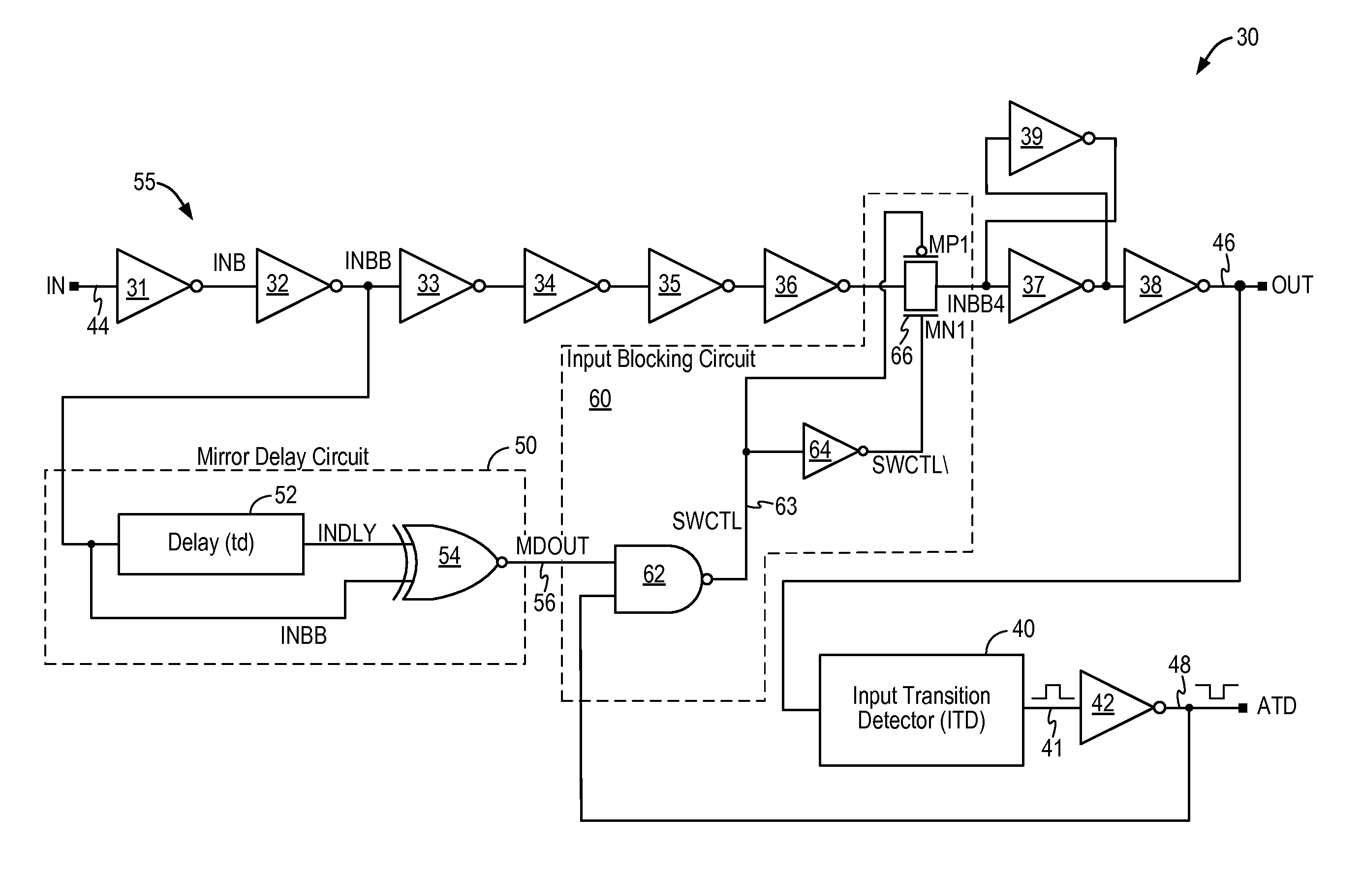 Glitch-free input transition detector