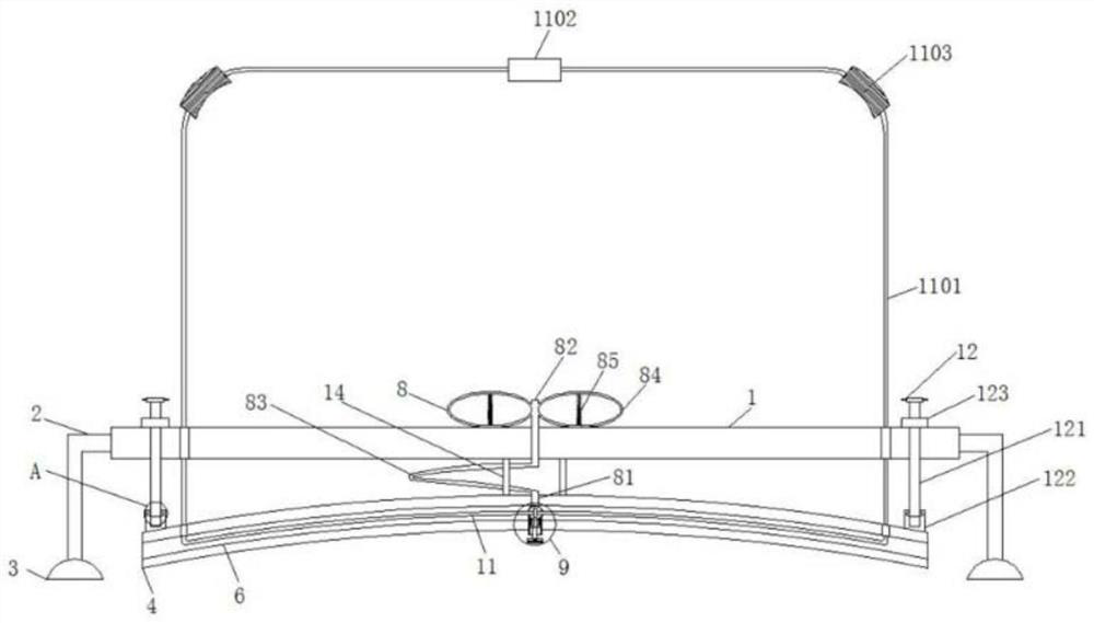 A no-bending mobile round table turntable cleaning device and its use method